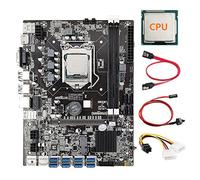 AMIUHOUN B75 8 GPU Mining Carte Mère+CPU+Câble d'alimentation+Câble Commutateur+Câble 8 USB3.0 (PCIE) LGA1155 DDR3 RAM SATA3.0 ETH
