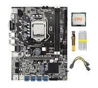 AMIUHOUN B75 8 GPU Mining Carte Mère+CPU+Câble d'alimentation+Tournevis Kit 8X USB 3.0 Slot LGA1155 DDR3 RAM SATA3.0 pour BTC ETH
