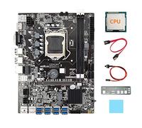 AMIUHOUN B75 8USB ETH Carte mère minière 8 x USB + CPU + déflecteur + câble + câble de commutation + tampon thermique B75 USB BTC carte mère