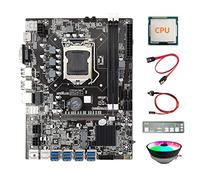 AMIUHOUN B75 8USB ETH Carte mère minière 8 x USB + CPU + déflecteur + câble + câble de commutation + ventilateur RVB LGA1155 B75 USB BTC carte mère