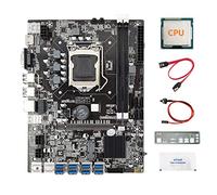 AMIUHOUN B75 8USB ETH Carte mère minière + CPU + déflecteur + câble + câble de commutation + graisse thermique LGA1155 B75 USB BTC carte mère