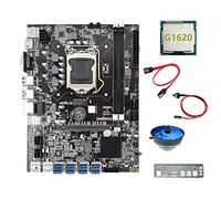 AMIUHOUN B75 8USB ETH Carte mère minière + processeur G1620 + ventilateur + câble de commutation + câble + carte mère LGA1155 DDR3 B75 BTC