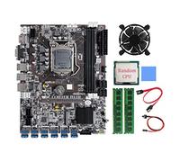 AMIUHOUN B75 BTC Carte mère 12 PCIE vers USB LGA1155 2 x DDR3 4 Go 1333 MHz RAM + processeur aléatoire + câble B75 ETH Mining