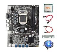 AMIUHOUN B75 ETH Carte mère 8 x USB 3.0 + CPU + déflecteur + câble + câble commutateur + ventilateur LGA1155 B75 USB BTC carte mère
