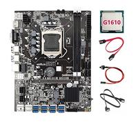 AMIUHOUN B75 ETH Carte mère 8XPCIE vers USB + G1610 CPU + 2 câbles + câble de commutation LGA1155 MSATA B75 USB