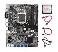 AMIUHOUN B75 ETH Carte mère 8XPCIE vers USB + G5XX CPU + 2 câbles + câble de commutation LGA1155 MSATA DDR3 B75 USB