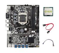 AMIUHOUN B75 ETH Carte mère minière 8 x USB 3.0 + G1620 CPU+câble de commutation avec lumière+câble LGA1155 B75 USB BTC carte mère