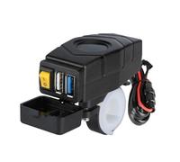 AMIUHOUN C1FB Chargeur USB pour Guidon de vélo électrique 20-80 V, 24 V, 36 V, 48 V, 60 V, Adaptateur de Charge QC3.0 (lumière Bleue), Installation Facile, Facile à Utiliser