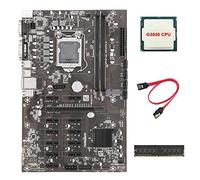 AMIUHOUN Carte mère B250 BTC pour minage 12P Carte graphique Carte mère LGA1151 avec processeur G3930 + DDR4 8G 2133 MHz RAM + câble
