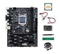 AMIUHOUN Carte mère B250 V2.1 ETH 12PCIE + processeur G4400 + DDR4 4 Go de RAM + SSD MSATA 128 G + ventilateur + câble + câble de commutation + graisse thermique