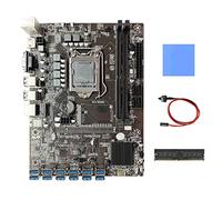 AMIUHOUN Carte mère B250C BTC pour minage + DDR4 4 Go de RAM + câble de commutation + tampon thermique 12X PCIE vers USB 3.0 Carte mère LGA1151