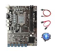 AMIUHOUN Carte mère B250C BTC pour minage + ventilateur de refroidissement + câble + câble de commutation 12X PCIE vers USB 3.0 GPU Slot LGA1151