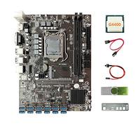 AMIUHOUN Carte mère B250C BTC + processeur G4400 + clé USB 64 Go + déflecteur + câble + câble de commutation 12 USB3.0 DDR4 LGA1151 pour ETH