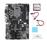 AMIUHOUN Carte mère B75 12 PCIE BTC pour minage + processeur G1610 + câble + câble de commutation + graisse thermique + carte mère ETH