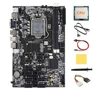 AMIUHOUN Carte mère B75 12 PCIE ETH pour minage + CPU + IDE 4 broches vers câble + câble + câble de commutation + graisse thermique + tampon thermique