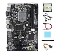 AMIUHOUN Carte mère B75 12 PCIE ETH pour minage + processeur G1620 + câble IDE vers 4 broches + câble + câble de commutation + graisse thermique + tampon thermique
