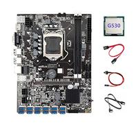 AMIUHOUN Carte mère B75 12 USB BTC + processeur G530 + 2 câbles + câble de commutation 12 PCIE vers USB3.0 B75 USB ETH