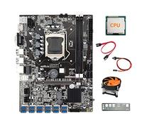 AMIUHOUN Carte mère B75 12 USB ETH minière + CPU + déflecteur + câble + câble de commutation + ventilateur orange 12XPCIE vers USB3.0 B75 BTC carte mère