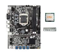AMIUHOUN Carte mère B75 8USB ETH Mining 8 x USB 3.0 + CPU + déflecteur LGA1155 DDR3 MSATA USB3.0 B75 USB BTC