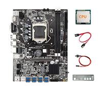 AMIUHOUN Carte mère B75 8USB ETH Mining 8 x USB + CPU + déflecteur + câble + câble de commutation LGA1155 B75 USB BTC carte mère
