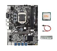 AMIUHOUN Carte mère B75 8USB ETH Mining 8 x USB3.0 + CPU + déflecteur + câble de commutation LGA1155 DDR3 B75 USB BTC
