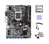 AMIUHOUN Carte mère B75 ETH Mining 12 x USB + G1610 CPU + câble + interrupteur de lumière + Pad thermique B75 USB BTC Mining carte mère