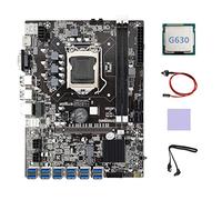 AMIUHOUN Carte mère B75 ETH Mining 12 x USB + G630 CPU + câble + câble de commutation + tampon thermique B75 USB BTC Mining carte mère
