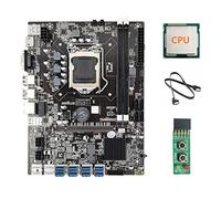 AMIUHOUN Carte mère B75 USB ETH Mining 8 x USB 3.0 + CPU aléatoire + carte de commutation + câble LGA1155 DDR3 B75 USB BTC carte mère