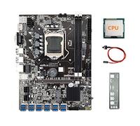 AMIUHOUN Carte mère B75 USB ETH Mining + CPU + déflecteur + câble de commutation 12XPCIE vers USB3.0 DDR3 MSATA LGA1155 B75 BTC