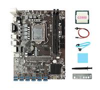 AMIUHOUN Carte mère ETH B250C + processeur G3900 + déflecteur + câble + câble de commutation + graisse thermique + tampon thermique LGA1151 12 ports USB pour GPU