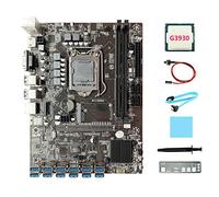 AMIUHOUN Carte mère ETH B250C + processeur G3930 + déflecteur + câble + câble de commutation + graisse thermique + tampon thermique LGA1151 12 ports USB pour GPU