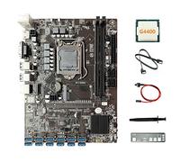 AMIUHOUN Carte mère ETH B250C + processeur G4400 + déflecteur + câble + câble de commutation + graisse thermique 12USB3.0 GPU Slot LGA1151 pour BTC