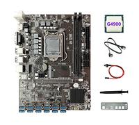 AMIUHOUN Carte mère ETH B250C + processeur G4900 + déflecteur + câble + câble de commutation + graisse thermique 12USB3.0 GPU Slot LGA1151 pour BTC