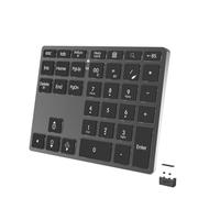 AMIUHOUN Clavier numérique Bluetooth à 35 Touches en Alliage d'aluminium, Rechargeable, Clavier numérique sans pour Bureau, Ordinateur Portable et Tablette, Facile à Utiliser