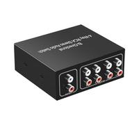 AMIUHOUN Commutateur audio rotatif 4 ports R L RCA bidirectionnel Plug and Play pour console de jeu TV facile à utiliser, 500448133