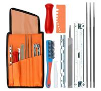 AMIUHOUN Ensemble de à chaîne de tronçonneuse 4,0/4,8/5,5 mm - Kit d'affûtage pour chaîne de scie - Kit de pour aiguiser les rondes - et facile à installer