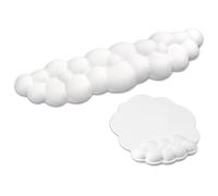 AMIUHOUN Ensemble de repose-poignet ergonomique en forme de nuage pour clavier, souris, repose-poignet d'ordinateur, base antidérapante, facile à installer, facile à utiliser, blanc