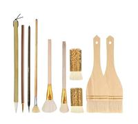 AMIUHOUN Lot de 10 pinceaux en céramique pour céramique, peinture, acrylique, aquarelle, artiste, rock