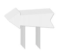 AMIUHOUN Lot de 4 panneaux de flèches directionnelles avec piquets, panneaux de jardin vierges en plastique avec flèches pour extérieur et pelouse