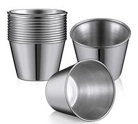 AMIUHOUN Lot de 48 tasses à condiments réutilisables en acier inoxydable 45 ml