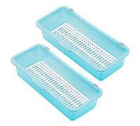 AMIUHOUN Plateau à couverts avec couvercle, rangement d'ustensiles avec couvercle, bac à couverts en plastique, organisateur de tiroir à couverts, boîte de rangement pour ustensiles