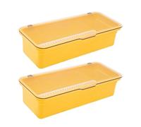 AMIUHOUN Plateau à Couverts Avec Couvercle, Rangement d'Ustensiles en Plastique, Organisateur de Tiroir, Boîte de Rangement pour Ustensiles