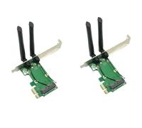 AMIUHOUN pour PC Carte sans WiFi Mini PCI-E Express vers PCI-E Adaptateur avec 2 Antennes Externes Durable Facile à Utiliser