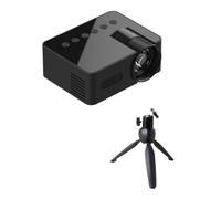 AMIUHOUN Projecteur LED HD 1080p sans pour téléphone portable avec support de projecteur, lecteur vidéo home cinéma, fabrication soignée - A