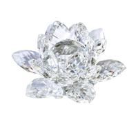 AMIUHOUN Une figurine de fleur de lotus en cristal décoration fleur de lotus décoration verre artisanat collection presse-papier ornements de table souvenir cadeau