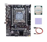 AMIUHOUN X99 Carte mère LGA2011-3 pour ordinateur avec mémoire RAM DDR4 ECC avec processeur E5 2666 V3 + câble de commutation + tampon thermique