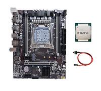 AMIUHOUN X99 Carte mère LGA2011-3 pour ordinateur compatible avec processeur Xeon E5 V3 V4 Series avec processeur E5 2620 V3 + câble de commutation