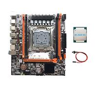 AMIUHOUN X99H LGA2011-3 Carte mère d'ordinateur compatible avec processeur Xeon E5 2678 2666 V3 Series CPU avec E5 2620 V3 CPU+câble de commutation