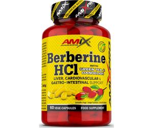 Amix AmixPro Berberine HCI with Green Tea & Dandelion 60vcaps