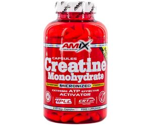 Amix Creatine Monohydrate - Créatine Food Complément 100% Micronisé, améliore les performances physiques, augmente la force et la puissance musculaire chez les athlètes, 220 capsules